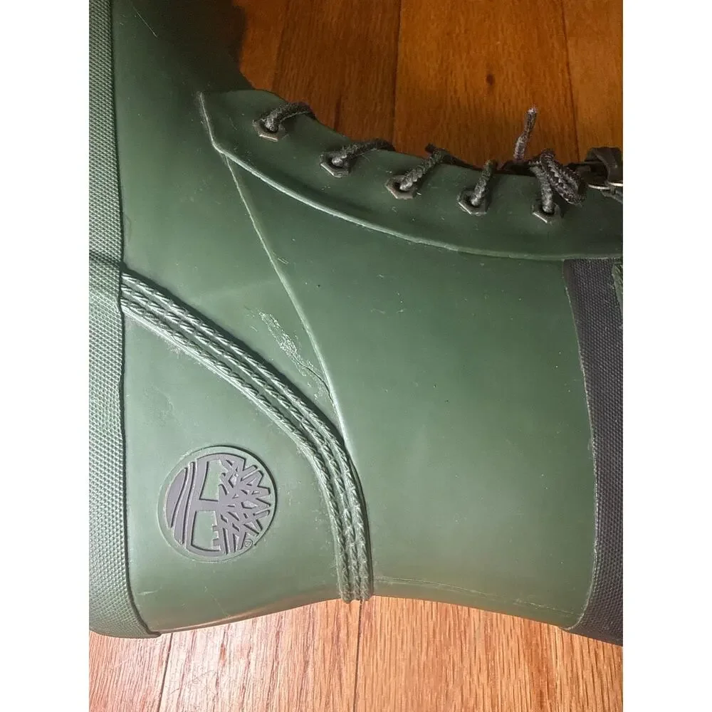 Timberland Green Rubber Rain Boots Women's Sz 9 Waterproof Rain Boots Read